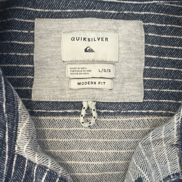 Quiksilver Men’s Button Down Cotton Shirt Size L - Picture 5 of 8
